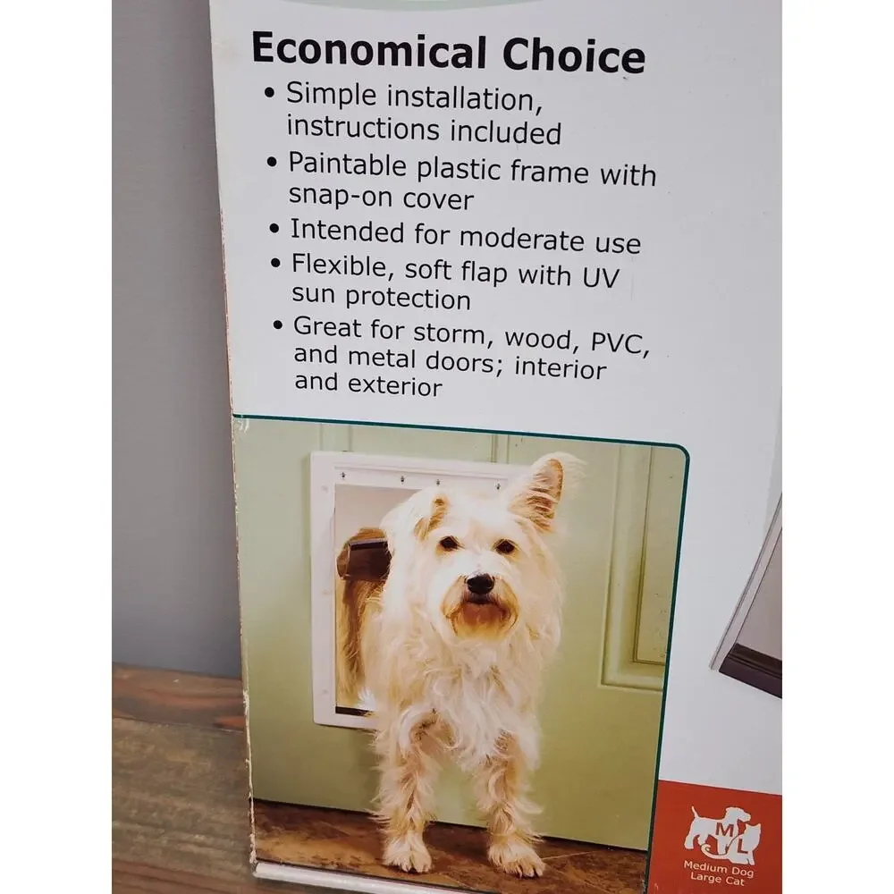 PetSafe Plastic Pet Door Medium Dog Cat Up to 40 lbs Flap size 8-1/8